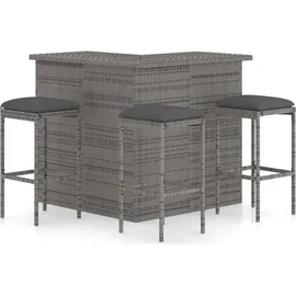 vidaXL Gartenbar Set 4-tlg. Grau