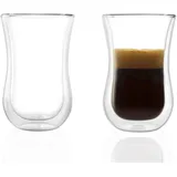 Stölzle Lausitz Doppelwandige Gläser Coffee 'N More S Glas, Teegläser und Kaffeegläser/Espresso doppelwandige Gläser – 90 ml