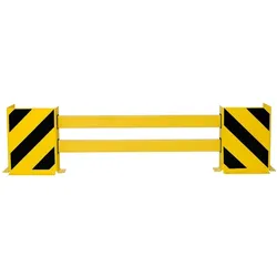 PROREGAL Längenverstellbare Regalschutz-Planke mit Anfahrschutzwinkel aus Stahl & Kunststoff-Planken | HxBxT 40x170-210x19cm |  Schwarz-Gelb