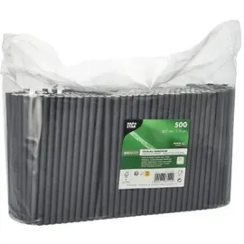 Papstar Cocktail Trinkhalme 500 St. 15 cm Schwarz