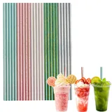 Schillernde Papierstrohhalme zum Basteln, biologisch abbaubare Einweg-Strohhalme, 20,3 cm, 6 mm Bohrung, Papier-Trinkhalme, Kaffeesaft, Cocktail-Strohhalme für Geburtstag, Hochzeit, Babyparty, Party