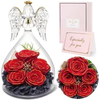 Yamonic Ewige Rose Engel Geschenke für Frauen, Ewige Rose im Glas Geschenke für Mutter Oma zu Weihnachtstag Muttertag
