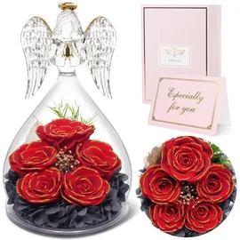 Sunia Ewige Rose Engel Figur Geburtstagsgeschenk für Frauen, Geschenke für Mutter Oma zu Weihnachtstag Muttertag