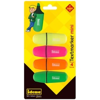 IDENA 12081 - Textmarker Mini, 4 Farben, gelb, pink,