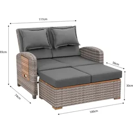 Greemotion Bahia Tobago Rattan-Lounge grau