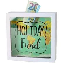 Out of the Blue ootb 144315 Spardose, Holiday Fund, Weiß, 15 cm