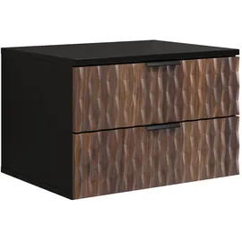 Badplaats Waschbeckenunterschrank Java 2 Schubladen 63 x 40 x 48 cm Walnuss Braun/Schwarz