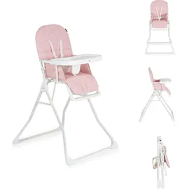 Cangaroo Kinderhochstuhl Waffel, Fußstütze verstellbar, zusammenklappbar, Gurt rosa