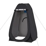 TUKAILAI Camping Toilettenzelt Duschzelt Pop Up Umkleidezelt Privatsphäre Toilette Umkleidekabine Lagerzelt Mobile Outdoor WC Zelt für Camping & Beach, mit Tragetasche 120 x 120 x 190 cm Schwarz