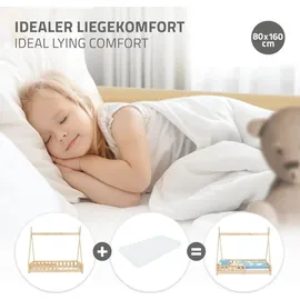 ML-Design Kinderbett Tipi 80 x 160 cm Kiefer natur beige