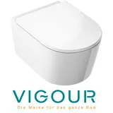 Vigour WHITE Wand wc PowerFlush spülrandlos mit SoftClose TakeOff WC-Sitz, weiß