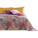 DecoKing 77160 Tagesdecke 170 x 210 cm Rosa/Violett/Weiß/Anthrazit