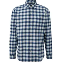 QS Kariertes Flanellhemd Blau M