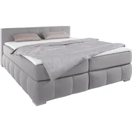 Home Affaire Boxspringbett »Chelles« inkl. Topper,, in XXL- Überlänge 220 cm, Unterbox mit feine Wölbung grau