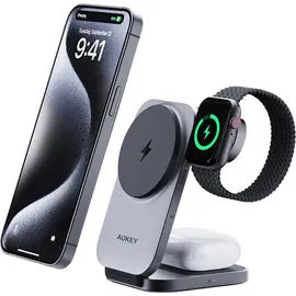 Aukey MagFusion Z 3-in-1 Foldable MagSafe Charging Stand