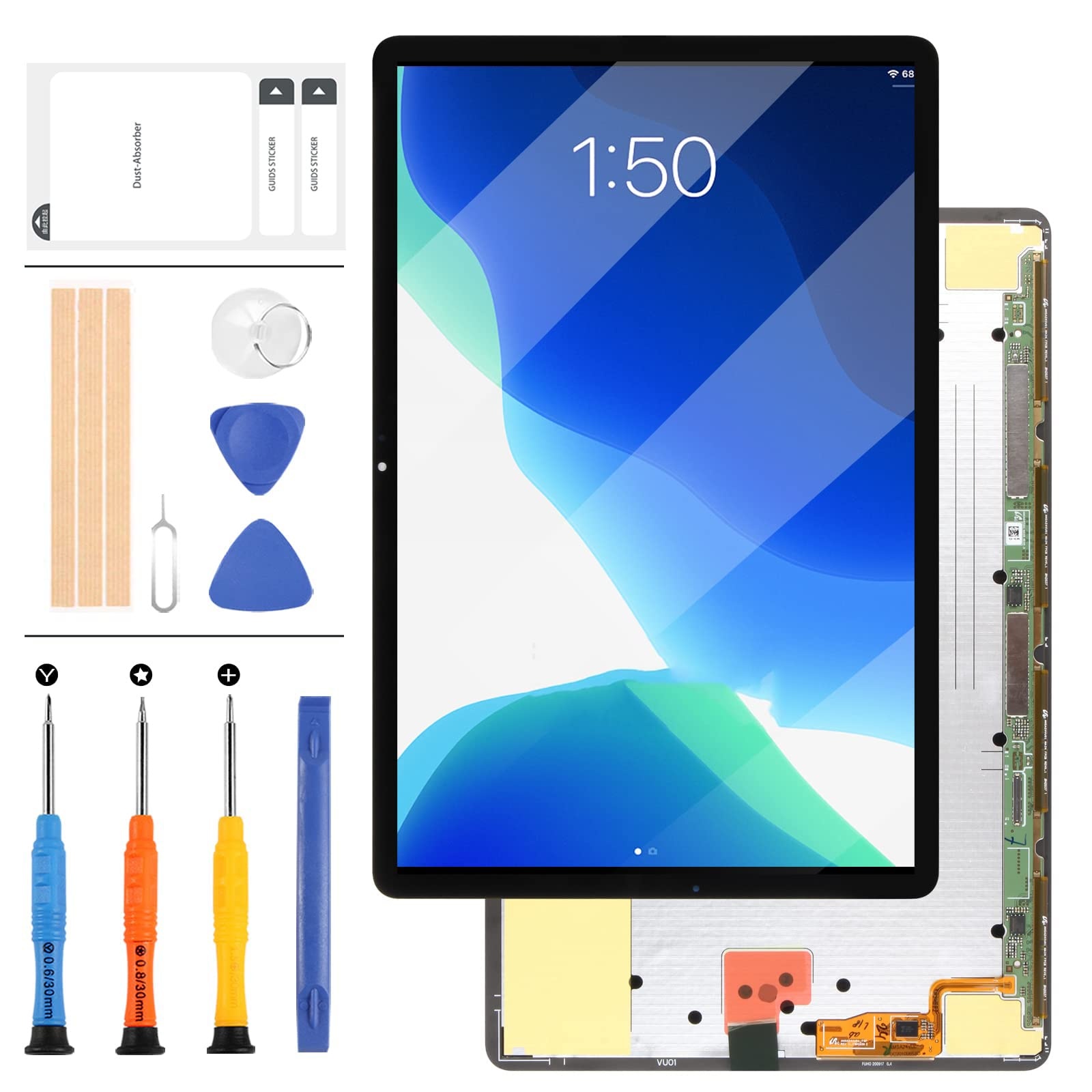 LADYSON 12,4 Zoll LCD für Samsung Galaxy Tab S7 Plus SM-T970 T970 T975 T976 LCD Display Touchscreen Digitizer Montage T978U Vollglasscheibe Ersatzteil-Kits