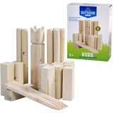 Outdoor Play OUTDOOR Wikingerspiel Kubb XL Wurfspiel Rasen Kegelspiel Birke Holz Tasche 21tlg