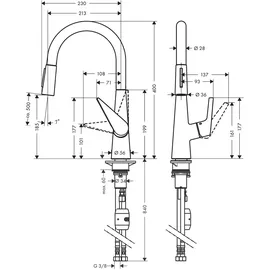 Hansgrohe Talis M51 200 2jet edelstahl finish 72813800