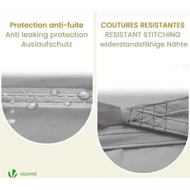 VOUNOT VOUNOT® Sonnensegel Rechteckig mit Befestigung Set, 3x4m, Grau - Grau