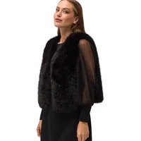 zero Damen Weste flauschig Open Style" Black Beauty,L - L,