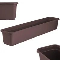 Kadax Blumenkasten "Evron", Balkonkasten aus Kunststoff, 80 cm, Braun