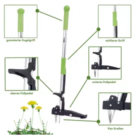 Baumarktplus Unkrautstecher Löwenzahnentferner Unkrautentferner 100 cm Länge inkl. 4 Krallen Gartenhelfer