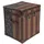 Casa Padrino Luxus Truhe USA Design Braun / Mehrfarbig 49 x 44 x H. 57 cm - Handgefertigte Echtleder Truhe im Kofferlook - Luxus Deko Accessoires