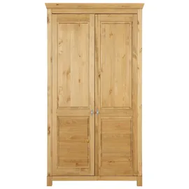 Home Affaire Kleiderschrank »Rauna, mit Lamellen und Kassetten, klassischer Landhausstil, rustikal«, (2 Breiten: 113/159 cm H/T ca. 195/60 cm), massive Kiefer, Metallgriffe, mehrere Varianten, zeitloses Design