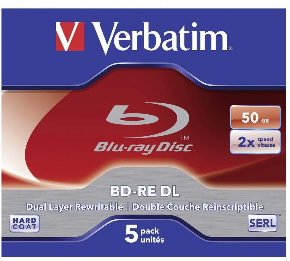Verbatim Blu-ray-Rohling Blu-ray BD-RE DL 50 GB 2x 5er Jewelcase
