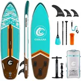 COOLCAA Dolphin Series aufblasbares Stand-Up-Paddle-Board 11'8" Set mit Carbonfaser-Paddel (Cruiser)