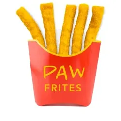 Mewow 5 Katzenspielzeug Pommes aus Schurwolle. 5 PAW-Frites in der Fritten-Tüte