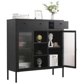 Coemo Highboard Paris 105 x 110 x 35 cm Schwarz