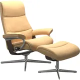 Stressless Stressless® »View«, (Set, Relaxsessel mit Hocker), mit Hocker, mit Cross Base, Größe S, M & L, Holzakzent Wenge