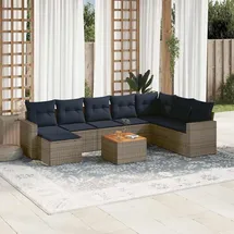vidaXL Gartensofa-Set 9-tlg. grau
