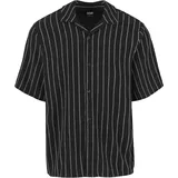 URBAN CLASSICS Langarmhemd gestreift Schwarz XL