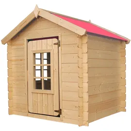 TIMBELA Spielhaus M570R-1 Rot/Natur