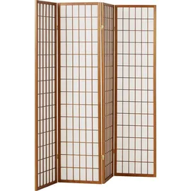 Homestyle4u Paravent Raumteiler 4 teilig Holz Braun Sichtschutz Trennwand - Braun