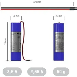 Ansmann Spezial-Akku 18650 Kabel Li-Ion 3,6 V 2550 mAh
