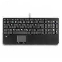 Perixx PERIBOARD-534 H DE, Kabelgebundene USB Tastatur - mit Touchpad und 2x Hub