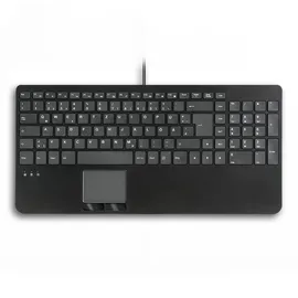 Perixx PERIBOARD-534 H DE, Kabelgebundene USB Tastatur - mit Touchpad und 2x Hub