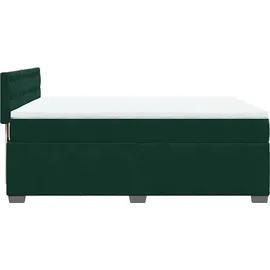 vidaXL Boxspringbett 140 x 200 cm Dunkelgrün