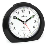 Atlanta Funkwecker ohne Ticken mit Licht Snooze Leuchtzeiger Analog - 1856 (Schwarz)