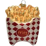 Kaemingk Christbaumschmuck Pommes 11cm Glas Weihnachtskugeln Christbaumkugeln Essen rot