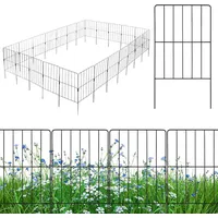 Goplus 25 Stück Gartenzaun Metall, 60 cm hoch Steckzaun