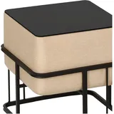 [en.casa] Hocker Tas 38 x 38 x 38 cm Beige
