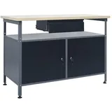 vidaXL Werkbank Schwarz 120x60x85 cm Stahl
