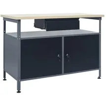 vidaXL Werkbank Schwarz 120x60x85 cm Stahl