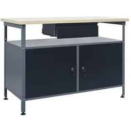 vidaXL Werkbank Schwarz 120x60x85 cm Stahl