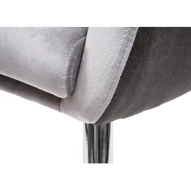 Mendler Esszimmerstuhl HWC-G48 Kunstleder Samt grau