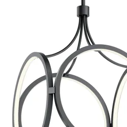 Licht-Erlebnisse Pendelleuchte ZERMAT Schwarz matt Aluminium Eisen mattes Acryl LE121094